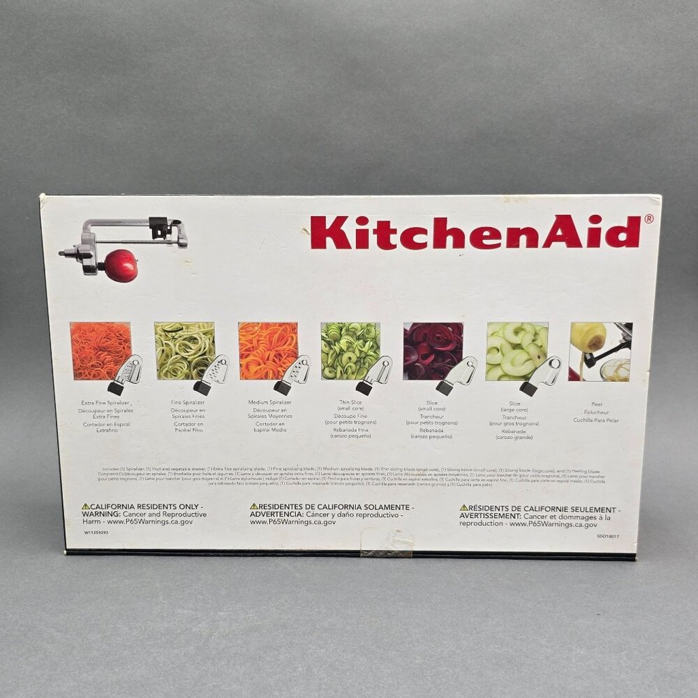 KitchenAid Spiralizer Plus Attachment 7 Blades Stand Mixer KSM2APC NIB - Picture 6 of 9